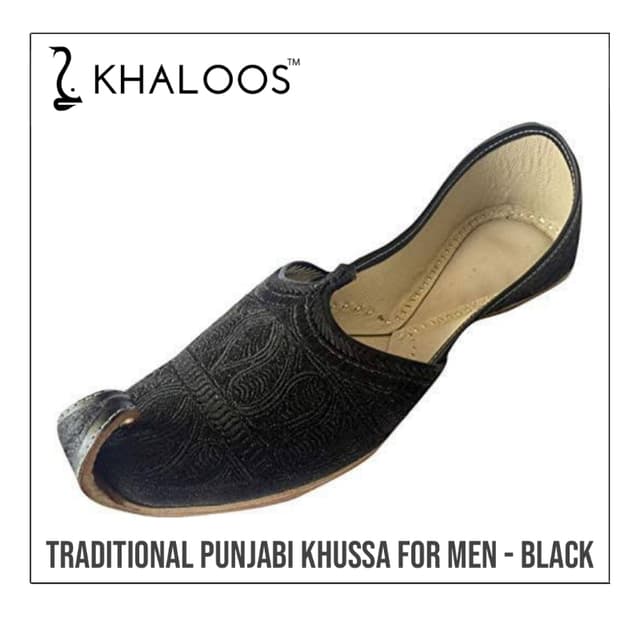 Traditional Punjabi Khussa for Men - Black