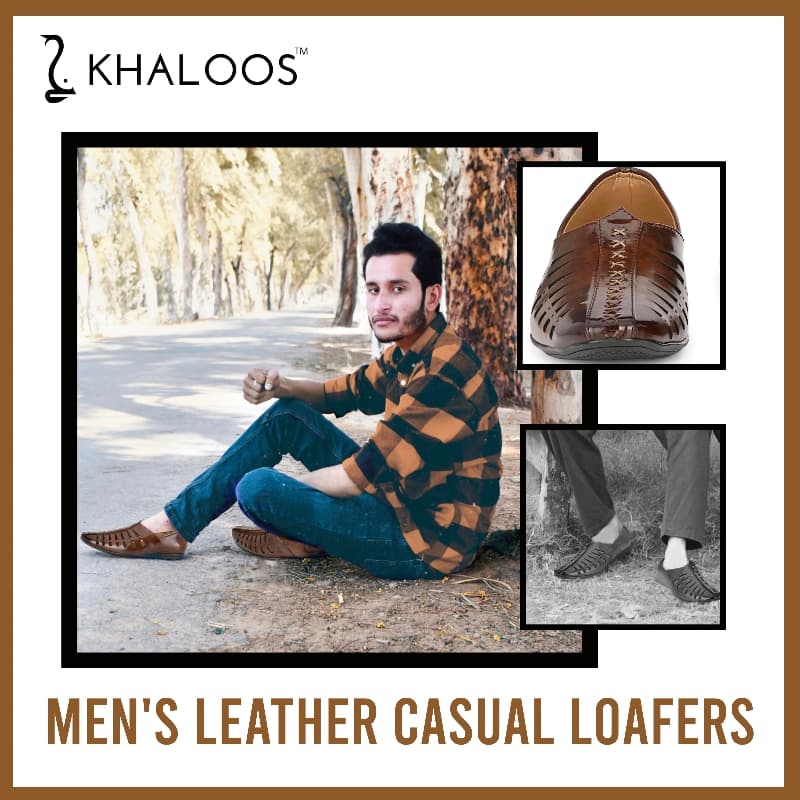 Men's leather casual loafers